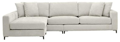 Casa Padrino Wohnzimmer Sofa Sandfarben / Schwarz 284 x 172 x H. 76 cm - Luxus Ecksofa 