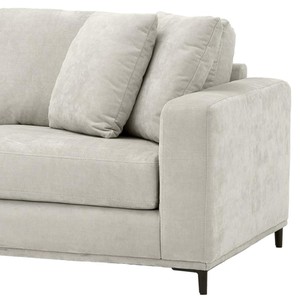 Casa Padrino Wohnzimmer Sofa Sandfarben / Schwarz 284 x 172 x H. 76 cm - Luxus Ecksofa 
