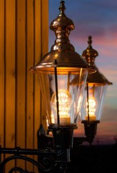 Casa Padrino aluminum exterior wall lamp exterior lantern black / copper 19 x 32.5 x H. 56 cm - Handcrafted Nostalgic Garden Terassen Balcony Light