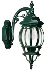 Casa Padrino lampada da parete per esterni in alluminio in stile coloniale verde 16 x 27 x H. 42 cm - Lanterna Esterna Nostalgica