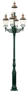 Casa Padrino lanterne de jardin vert / cuivre Ø 103 x H. 375 cm - Lampe de Jardin Nostalgique