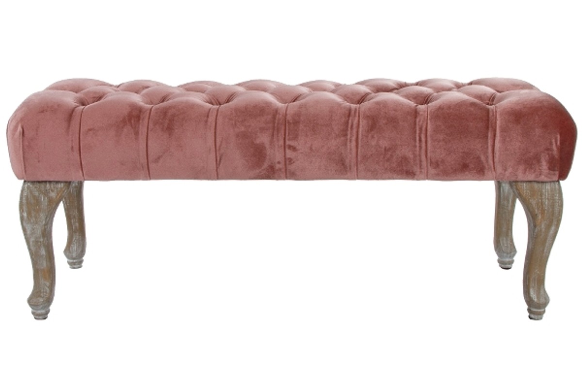 Casa Padrino baroque style bench pink / antique brown 100 x 40 x H. 42 cm - Baroque Furniture Casa Padrino baroque style bench pink / antique brown 100 x 40 x H. 42 cm - Baroque Furniture