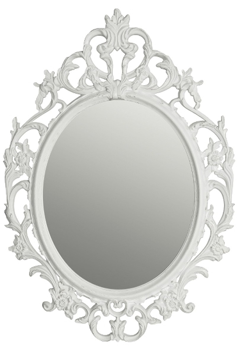 Casa Padrino Espejo de Pared Barroco Blanco / Oro 58 x A. 84 cm - Espejo de Estilo Barroco Casa Padrino Espejo de Pared Barroco Blanco / Oro 58 x A. 84 cm - Espejo de Estilo Barroco