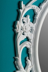 Casa Padrino Baroque Wall Mirror White / Gold 58 x H. 84 cm - Baroque Style Mirror Casa Padrino Baroque Wall Mirror White / Gold 58 x H. 84 cm - Baroque Style Mirror