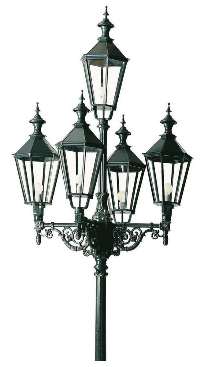 Casa Padrino Gartenlaterne 146 x 146 x H. 475 cm - Verschiedene Farben - Nostalgische von Hand gegossene Aluminium Außenleuchte mit Gusseisen Fuß