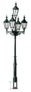 Casa Padrino Gartenlaterne 146 x 146 x H. 475 cm - Verschiedene Farben - Nostalgische von Hand gegossene Aluminium Außenleuchte mit Gusseisen Fuß
