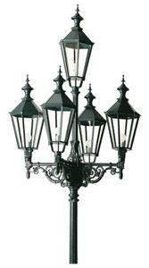 Casa Padrino Gartenlaterne 146 x 146 x H. 475 cm - Verschiedene Farben - Nostalgische von Hand gegossene Aluminium Außenleuchte mit Gusseisen Fuß