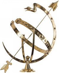 Casa Padrino Art Nouveau Cadran Solaire Or Ø 53 x H. 70 cm - Décoration de Jardin de Luxe