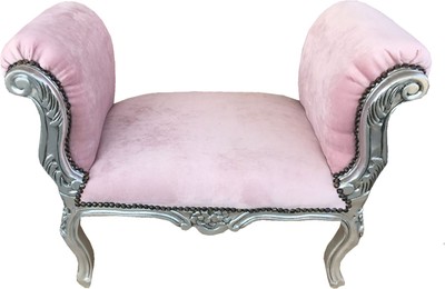 Casa Padrino Barock Schemel Hocker Stool Baroque Rosa Rose Furniture Ottoman Möbel Einrichtung Pink Silber Silver Interior Benhc Bank Sitzbank Casa Padrino Barock Schemel Hocker Stool Baroque Rosa Rose Furniture Ottoman Möbel Einrichtung Pink Silber Silver Interior Benhc Bank Sitzbank