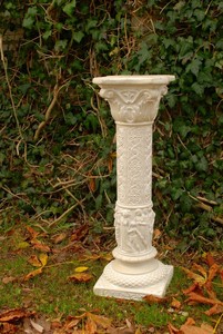 Casa Padrino columna / columna de flores de piedra artificial 23 x 23 x H. 73 cm - Varios Colores - Pilar de Jardín de Estilo Antiguo