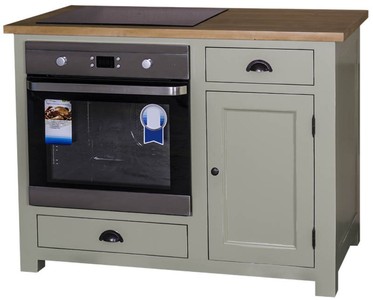 Casa Padrino maison de style campagnard poêle avec porte et 2 tiroirs vert clair / couleurs naturelles 120 x 65 x H. 90 cm - Meubles de Cuisine