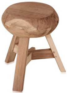 Casa Padrino tabouret de style campagnard naturel Ø 37 x H. 45 cm - Tabouret Rond