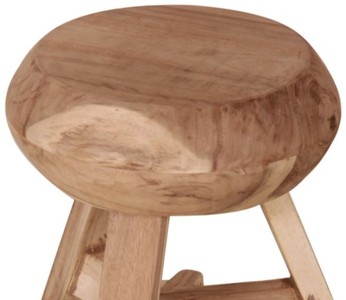 Casa Padrino Landhausstil Hocker Naturfarben Ø 37 x H. 45 cm - Runder Sitzhocker 