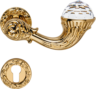 Casa Padrino ensemble de poignée de porte / poignée de porte de luxe Art Nouveau avec verre en cristal Swarovski or 15 x H. 5,3 cm - Luxe de Qualité Fabriqué en Italie Casa Padrino ensemble de poignée de porte / poignée de porte de luxe Art Nouveau avec verre en cristal Swarovski or 15 x H. 5,3 cm - Luxe de Qualité Fabriqué en Italie