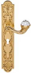 Casa Padrino ensemble de poignée de porte de luxe Art Nouveau sertie de cristal de verre Swarovski doré 16,4 x H 41,8 cm - Accessoires Hôteliers Baroques et Art Nouveau