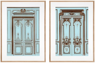 Casa Padrino images / set d'impression d'art portes françaises anciennes multicolore 83 x H. 113 cm - Collection de Luxe
