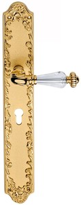 Casa Padrino ensemble de poignée de porte de luxe baroque avec verre en cristal Swarovski or 14,3 x H 40,6 cm - Première Qualité