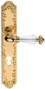 Casa Padrino ensemble de poignée de porte baroque de luxe avec verre en cristal Swarovski or 13,7 x H. 30 cm - Première Qualité Made in Italy