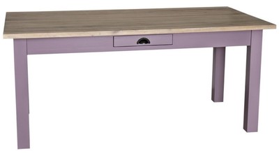 Casa Padrino table à manger de style campagnard avec tiroir violet / couleurs naturelles - Différentes Tailles - Mobilier de Salle à Manger