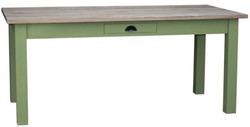 Casa Padrino tavolo da pranzo stile country con cassetti verde / colori naturali - Varie Dimensioni - Mobili per Sala da Pranzo