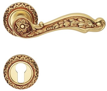 Casa Padrino ensemble de poignée de porte Art Nouveau or français 15,5 x H. 5,5 cm - Accessoires Baroque & Art Nouveau