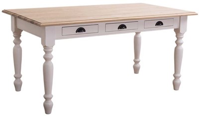 Casa Padrino tavolo da pranzo stile country con 3 cassetti crema / naturale - Varie Dimensioni - Mobili da Cucina in Stile Country