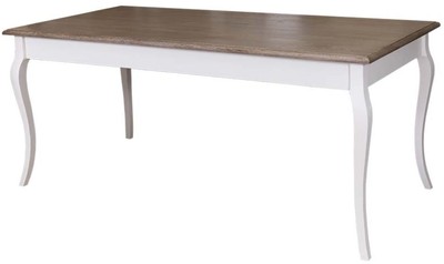 Casa Padrino tavolo da cucina stile country bianco / marrone - Varie Dimensioni - Tavolo da Pranzo con Gambe Curve