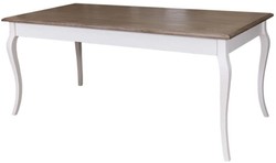 Casa Padrino tavolo da cucina stile country bianco / marrone - Varie Dimensioni - Tavolo da Pranzo con Gambe Curve