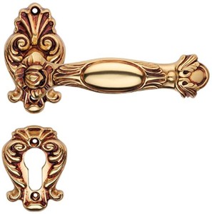 Casa Padrino ensemble de poignée de porte baroque or français 15 x H. 8,2 cm - Accessoires de Décoration Baroque