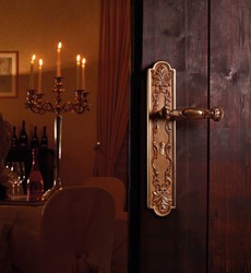 Casa Padrino set di maniglia per porta barocco oro francese 18,4 x H 41,8 cm - Set di Maniglia per Porta Stile Barocco