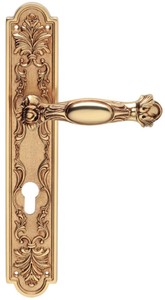 Casa Padrino ensemble de poignée de porte baroque or français 15,3 x H. 30 cm - Ensemble de Poignée de Porte de Style Baroque
