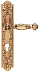 Casa Padrino ensemble de poignée de porte baroque or français 15,3 x H. 30 cm - Ensemble de Poignée de Porte de Style Baroque