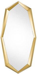 Casa Padrino Espejo / Espejo de Pared de Acero Inoxidable Oro 90 x H. 180 cm - Calidad de Lujo