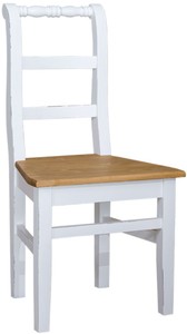 Casa Padrino Landhausstil Esszimmerstuhl 48 x 41 x H 93 cm - Verschiedene Farben - Küchenstuhl mit Eichenholz Sitz im Shabby Chic Look