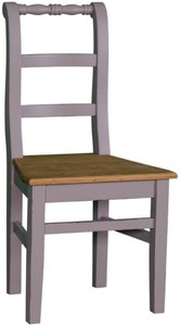 Casa Padrino Landhausstil Esszimmerstuhl 48 x 41 x H 93 cm - Verschiedene Farben - Küchenstuhl mit Eichenholz Sitz im Shabby Chic Look
