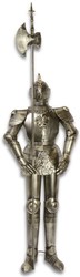 Casa Padrino knight armor with lance antique silver H. 213 cm - Medieval Deco Iron Armor