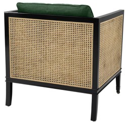 Casa Padrino Fauteuil de Luxe Vert / Noir / Naturel 71 x 68,5 x H. 84 cm - Mobilier de l'Hôtel