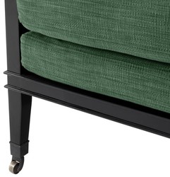 Casa Padrino Fauteuil de Luxe Vert / Noir / Naturel 71 x 68,5 x H. 84 cm - Mobilier de l'Hôtel