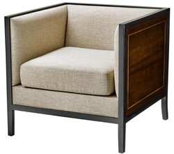 Casa Padrino luxury armchair gray / black / brown 70 x 70 x H. 67.5 cm - Hotel Furniture