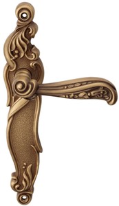 Casa Padrino set di maniglia per porta barocco ottone patinato 13,5 x H. 26 cm - Maniglie per porte in stile barocco