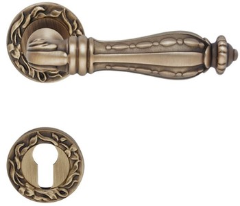 Casa Padrino set di maniglia per porta barocco ottone patinato 15,1 x H. 5,3 cm - Mobili in Stile Barocco