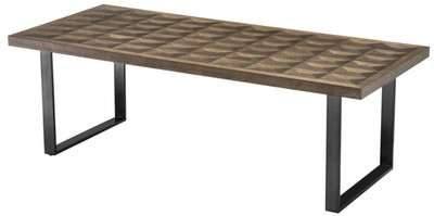 Casa Padrino Esstisch Braun / Bronze 230 x 100 x H. 75 cm - Luxus Küchentisch mit Eichenfurnier Tischplatte