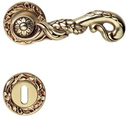 Casa Padrino conjunto de manija de puerta barroco oro francés 14 x H. 5,3 cm - Accesorios de Decoración en Estilo Barroco