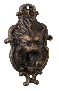 Casa Padrino door knocker Baroque lion head with tongue cast iron 18.4 cm - Antique Jugendstil Gründerzeit