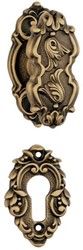 Casa Padrino Baroque Doorknob Set Brass Patinated 4.2 x H 9 cm - Swivel Baroque Door Handles