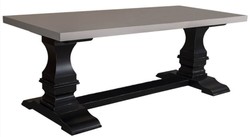 Casa Padrino Tavolo da Cucina Stile Country Grigio / Nero Antico 210 x 90 x H. 78 cm - Tavolo da Pranzo in Stile Country