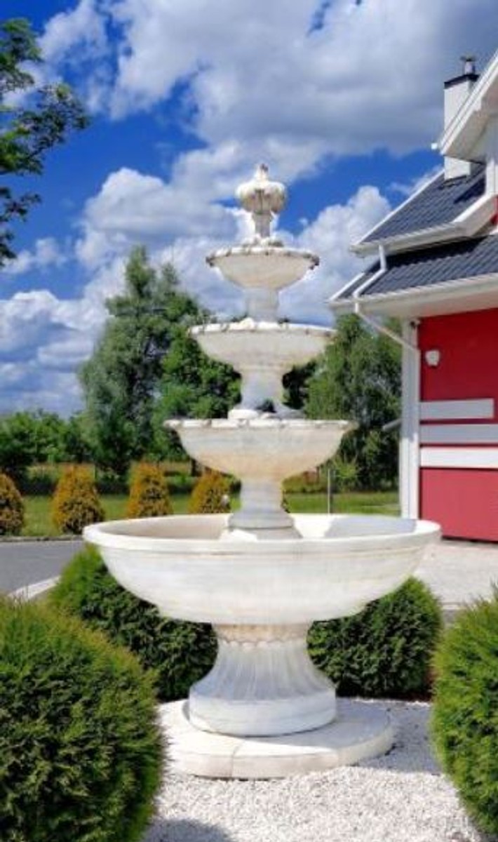 Casa Padrino Barock Springbrunnen Ø 160 x H. 250 cm - Verschiedene Farben - 4-Stufiger Gartenbrunnen im Barockstil 