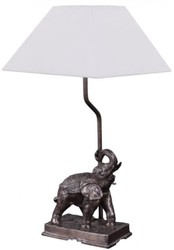 Casa Padrino lampe de table en bronze éléphant 35 x 29 x H. 50 cm - Lampe de Table de Luxe avec Abat-Jour Blanc