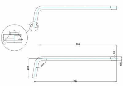 Ablaufrohr Chrom für Nostalgie Badewanne Naturstein freistehend 1700mm BCha - Ablauf Rohr