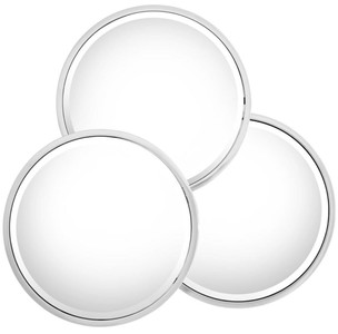 Casa Padrino espejo de pared / espejo de acero inoxidable diseño de lujo plata 95 x H. 90 cm - Muebles de Diseño